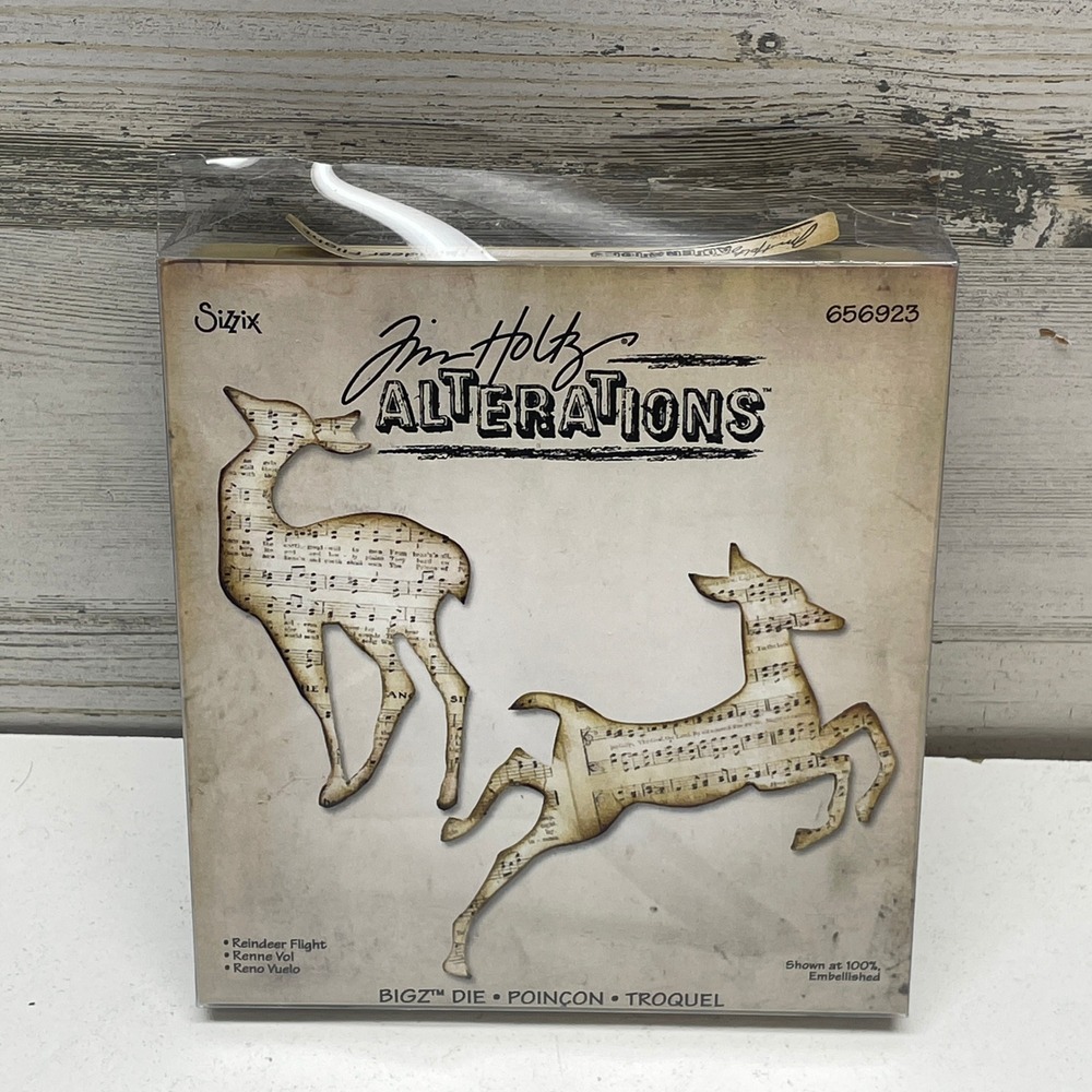 Sizzix Tim Holtz Alterations Bigz Die Reindeer Flight 656923 Christmas Crafting